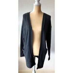 J. Crew Oversized Alpaca Blend Open Front Cardigan Dark Gray Size XS